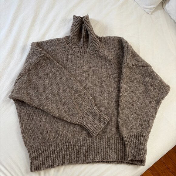 babaa jumper no17 turtleneck sweater in dark mist/brown - OS - Picture 1 of 12